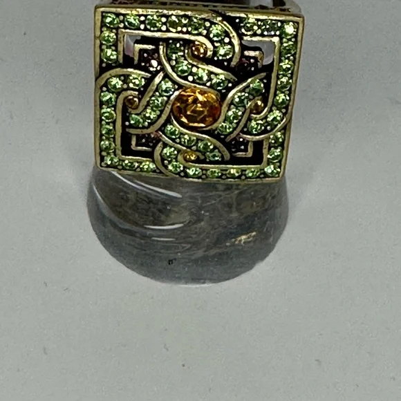 Vintage Ring Kathy Levine La Vintage Green Serendipity Costume Jewelry Size 8 - Picture 2 of 10